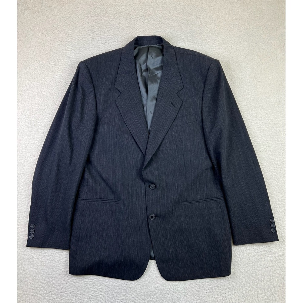 Yves Saint Laurent Blazer Mens 44 Long Black Wool Suit Jacket Tailored Fit
